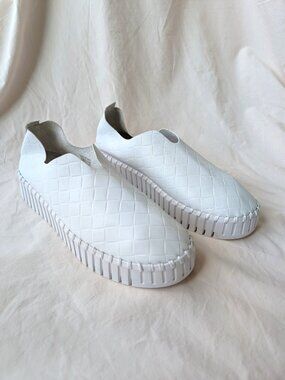 Ilse Jacobsen Hornbæk | White Leather Quilted Slip-On Sneaker | EU 39/US 8